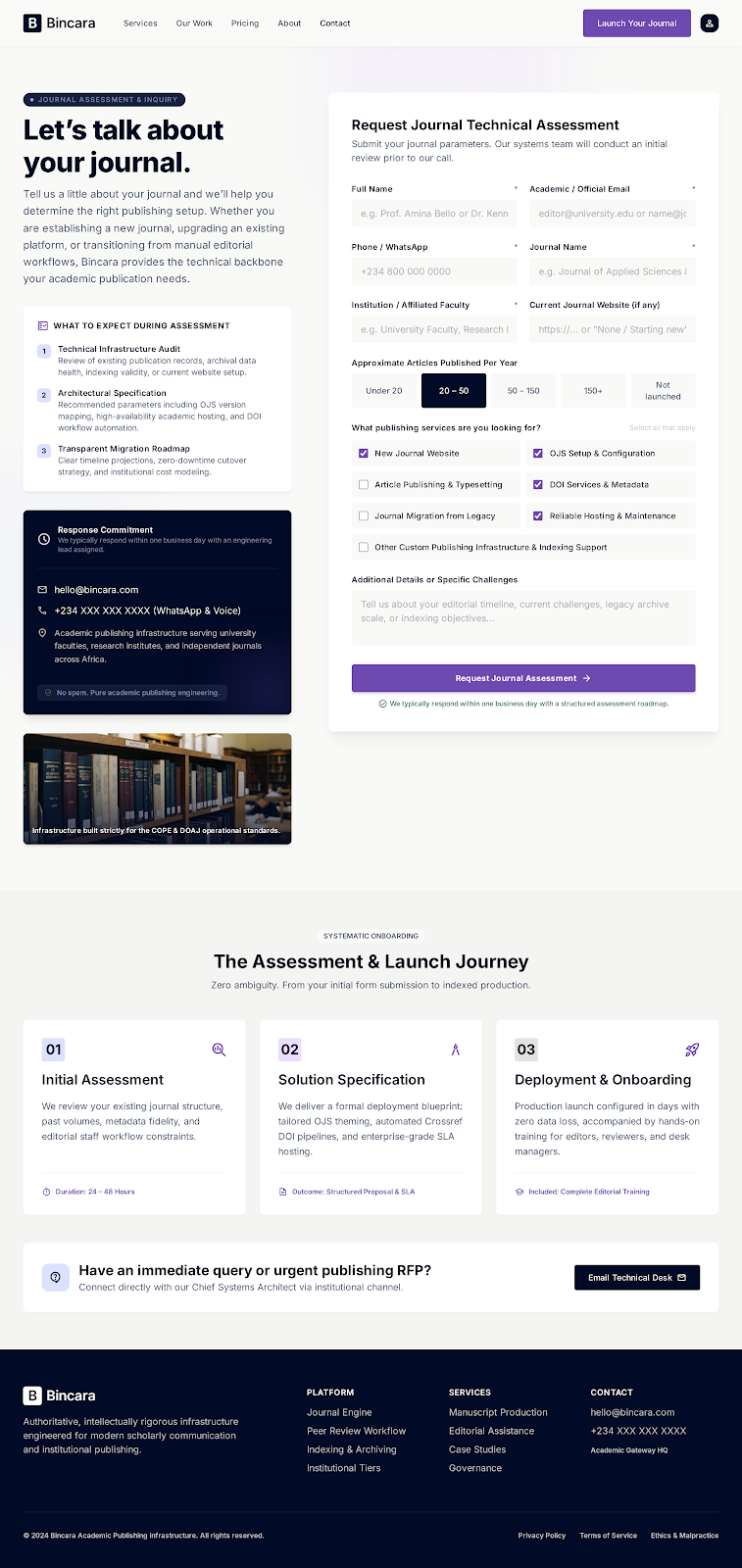 Completed Journal Deployment #03 publishing platform